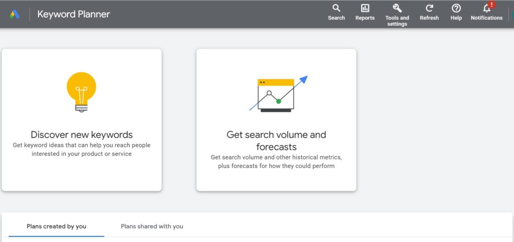 Google keyword planner - best seo tools